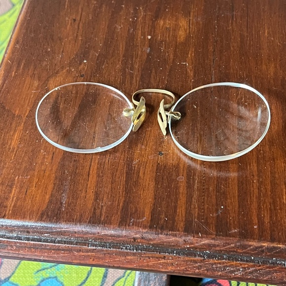 Antique 14k pince-nez glasses pinch nose 4" - Picture 2 of 6